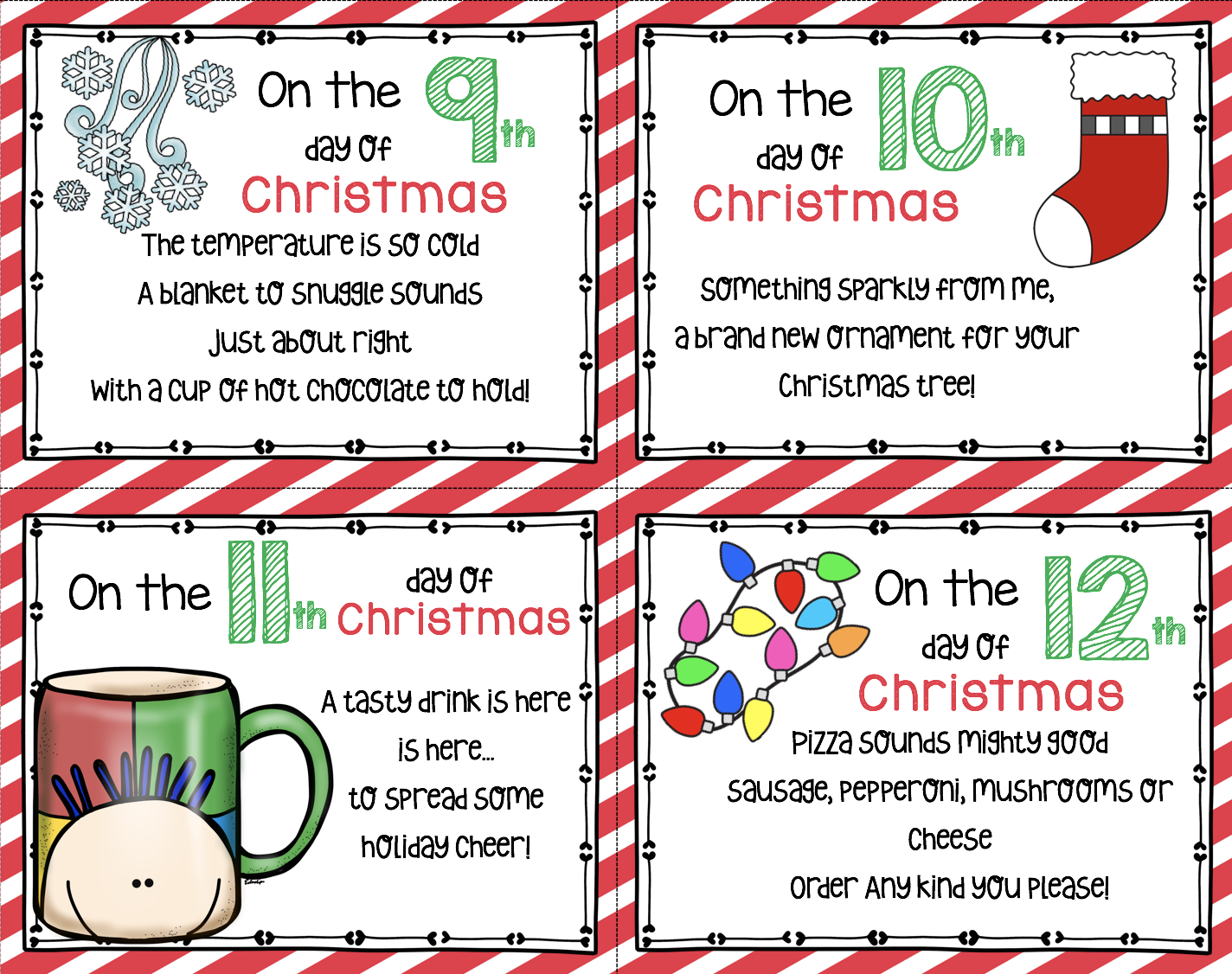 12 Days Of Christmas FREE Cards Keeping My Kiddo Busy 12 Days Of Christmas FREE Cards Keeping My Kiddo Busy