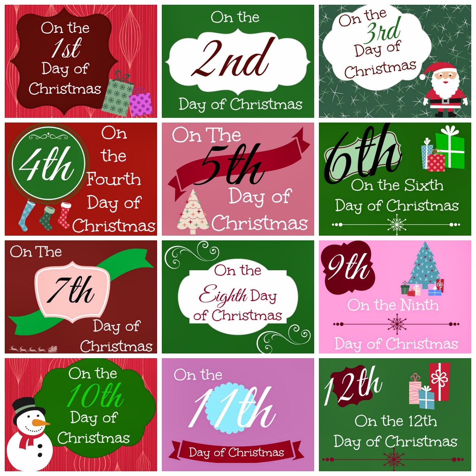 12 Days Of Christmas Printable Tags Free Printable Party Favors 12 Days Of Christmas Printable Tags Free Printable Party Favors