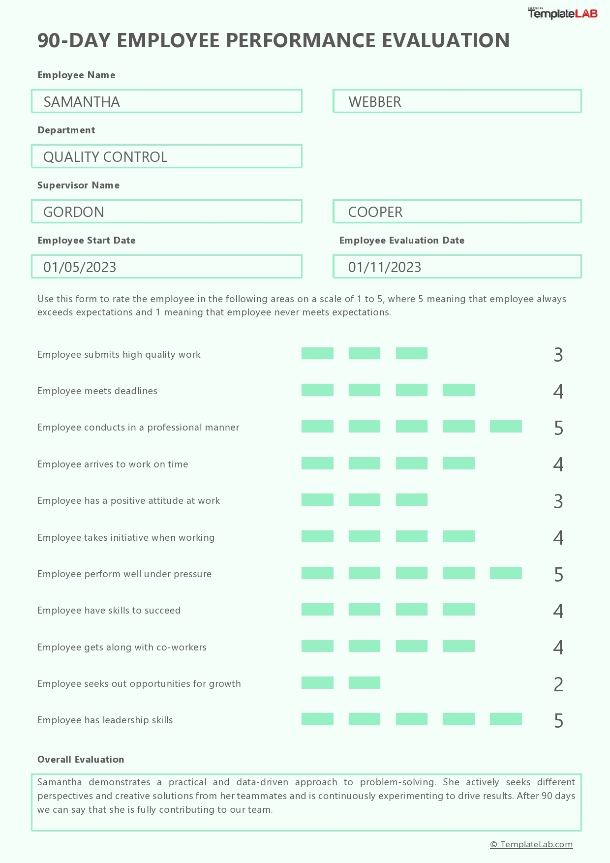 Free Printable Employee Review Form