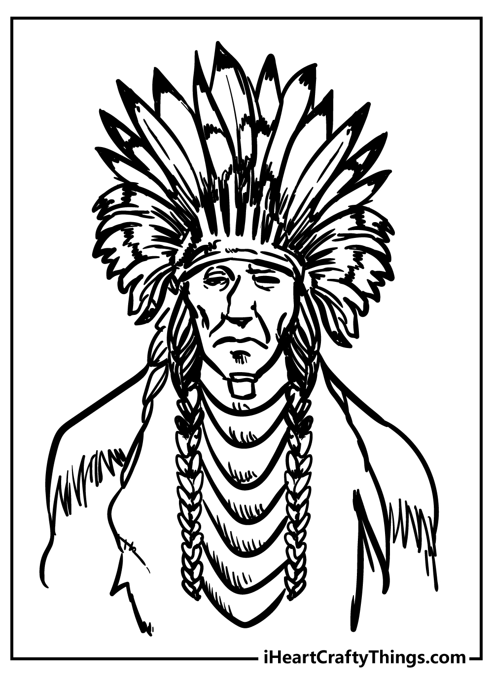 Printable Native American Family Coloring Pages