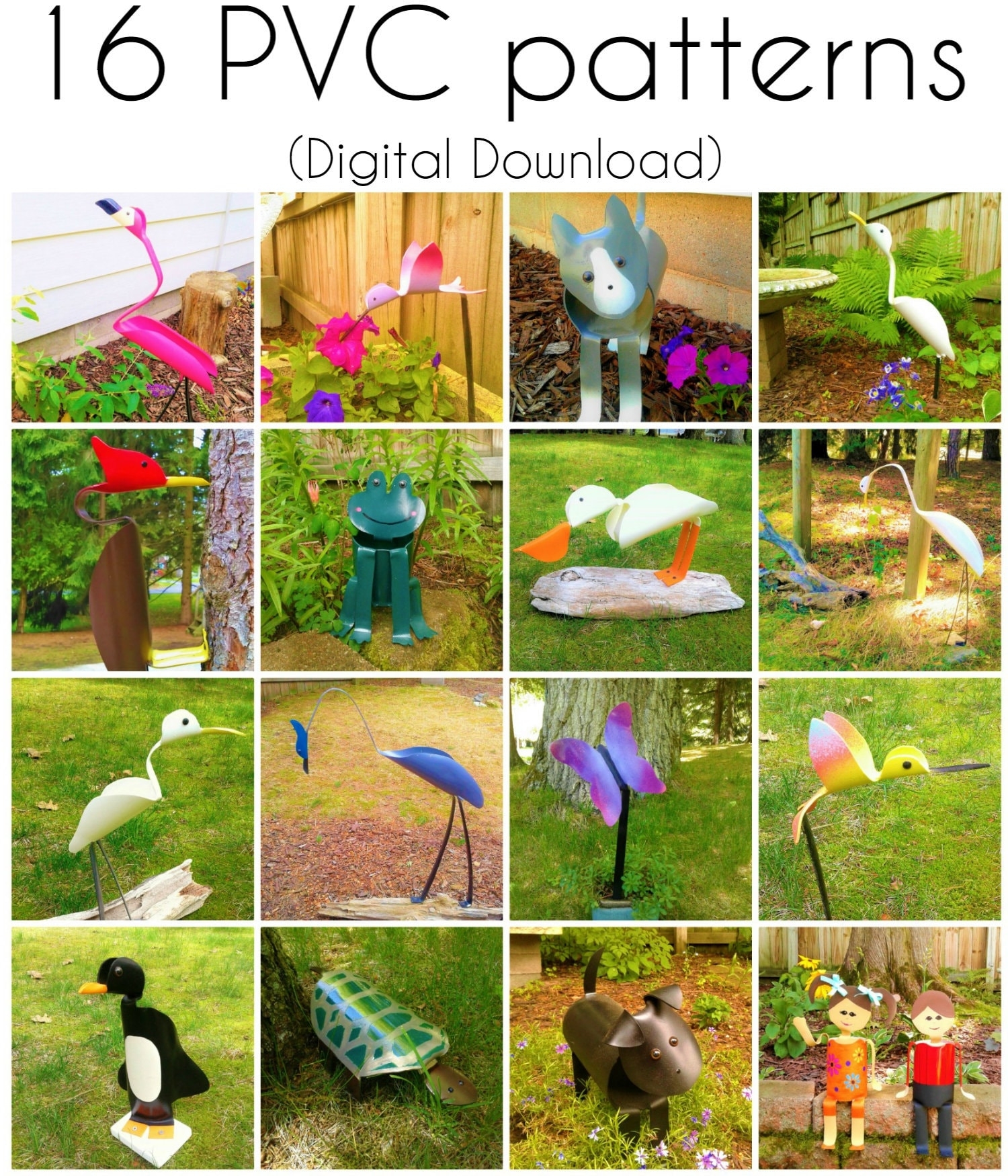 16 Printable PVC Pipe Patterns Instant Digital Downloads PDF How To Make PVC Pipe Birds Animals Flowers People And More Etsy