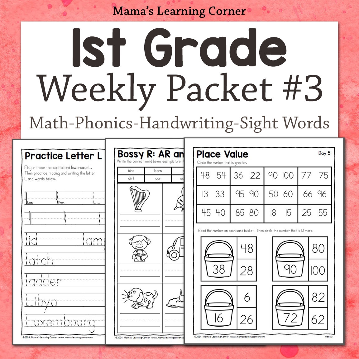 1st Grade Weekly Worksheet Packet 3 Mamas Learning Corner 1st Grade Weekly Worksheet Packet 3 Mamas Learning Corner