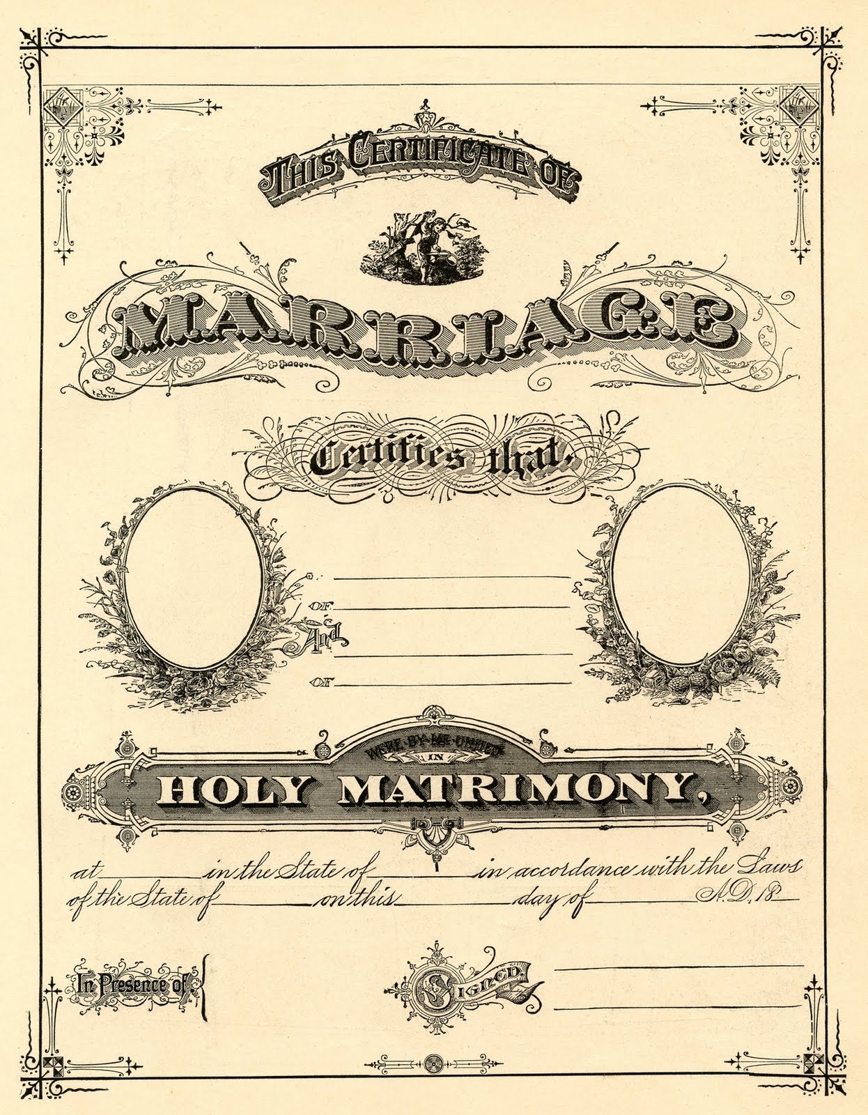 Free Printable Marriage Certificates