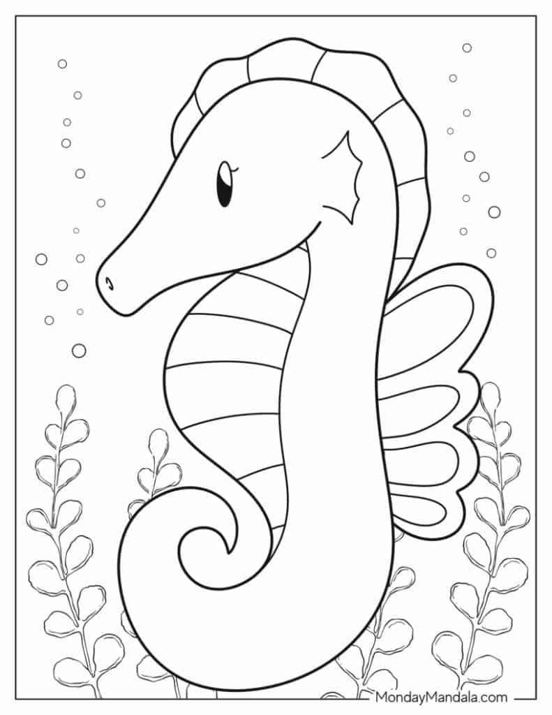 20 Seahorse Coloring Pages Free PDF Printables 