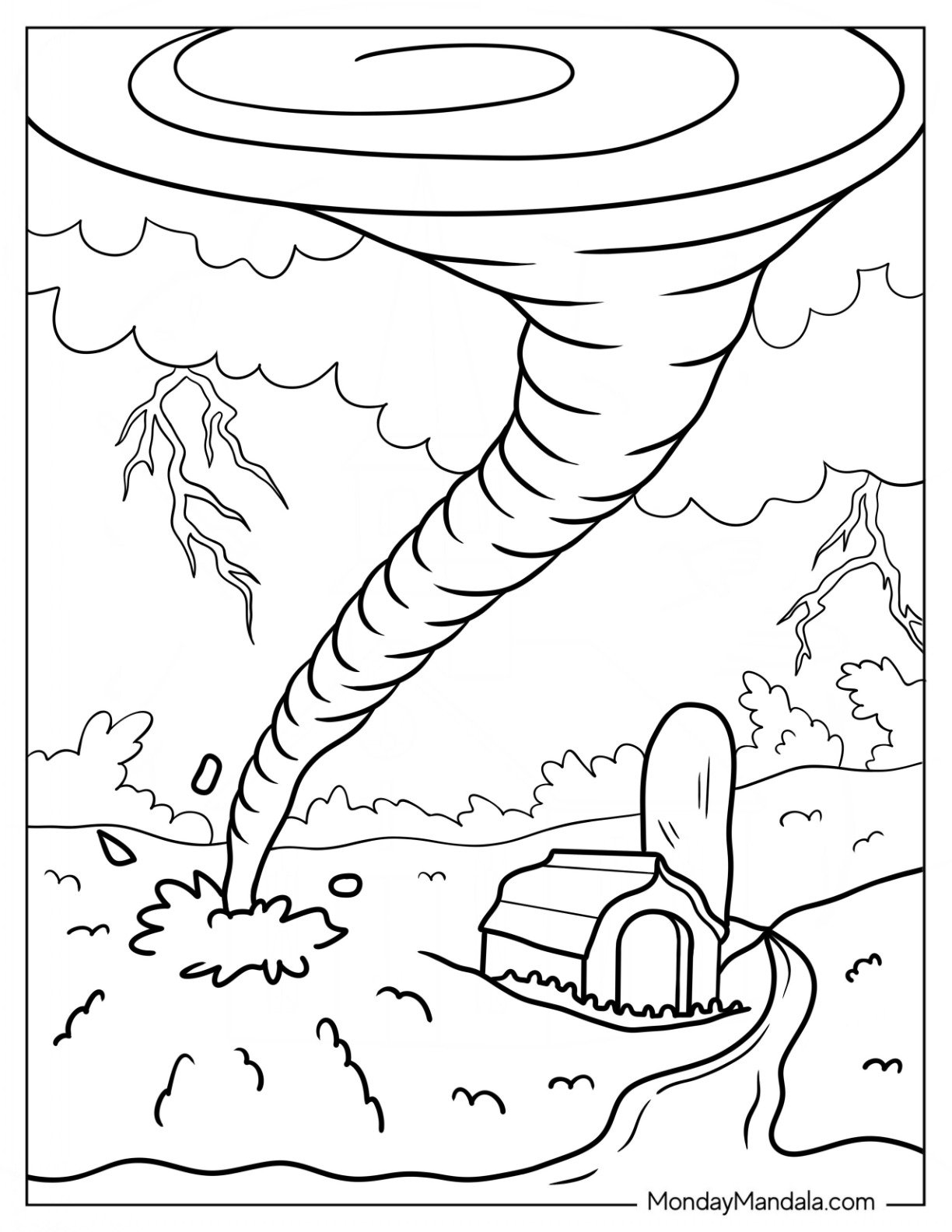 20 Tornado Coloring Pages Free PDF Printables 