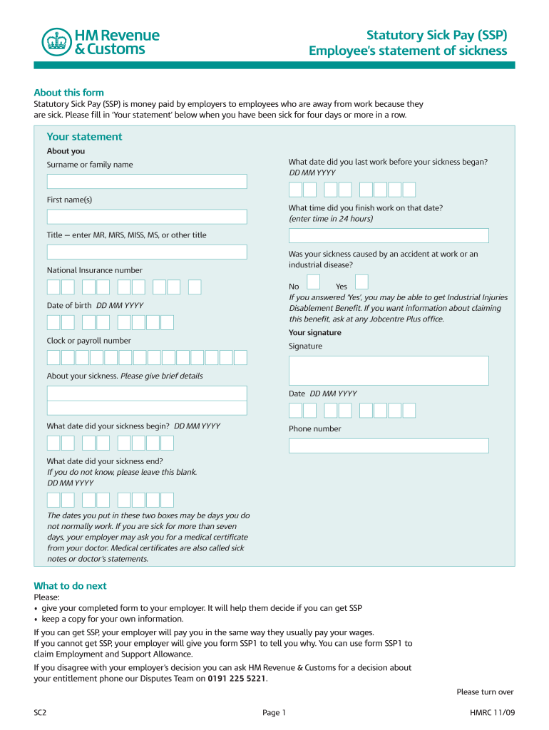 2009 Form UK HMRC SC2 Fill Online Printable Fillable Blank PdfFiller 2009 Form UK HMRC SC2 Fill Online Printable Fillable Blank PdfFiller