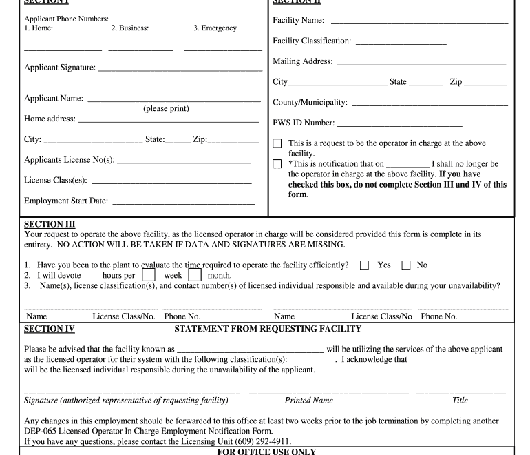 2016 2025 Form NJ DEP 065 Fill Online Printable Fillable Blank PdfFiller
