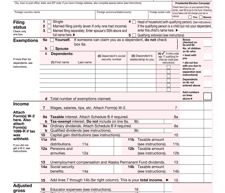 2017 2025 Form IRS 1040 A Fill Online Printable Fillable Blank PdfFiller