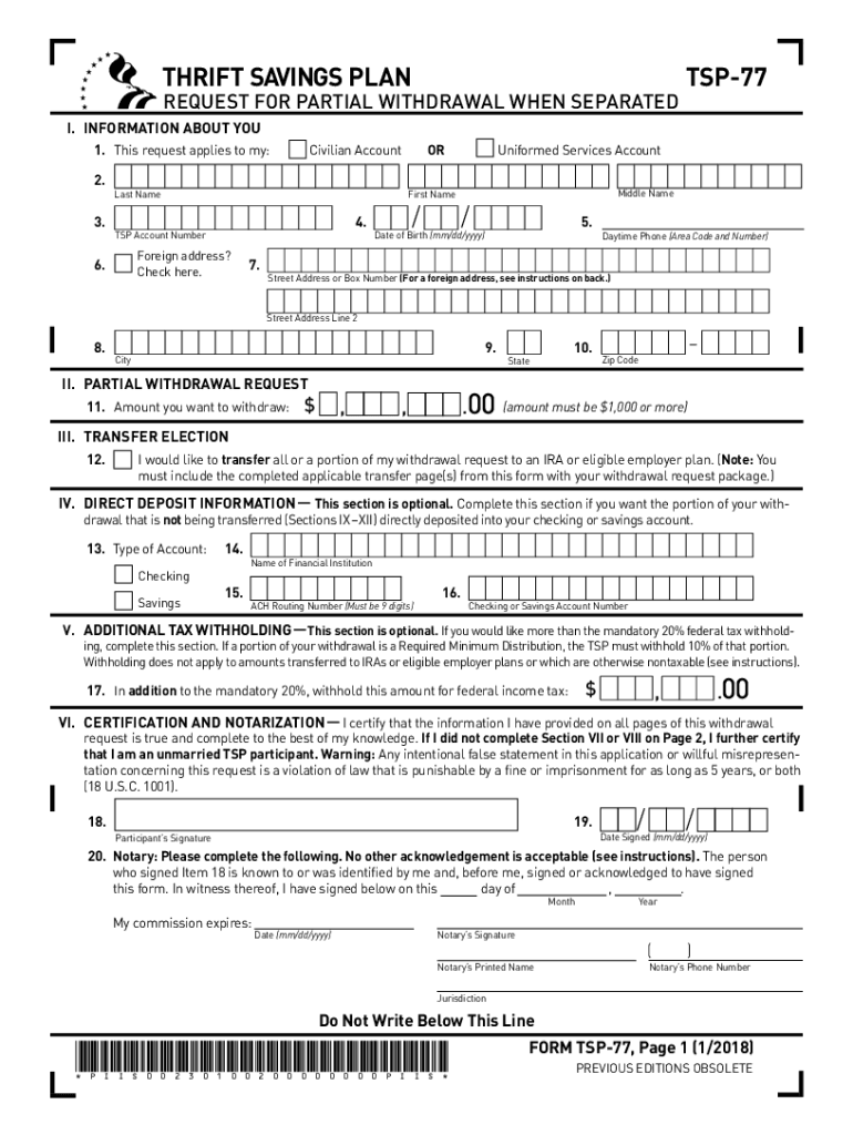 2018 2025 Form TSP 77 Fill Online Printable Fillable Blank PdfFiller