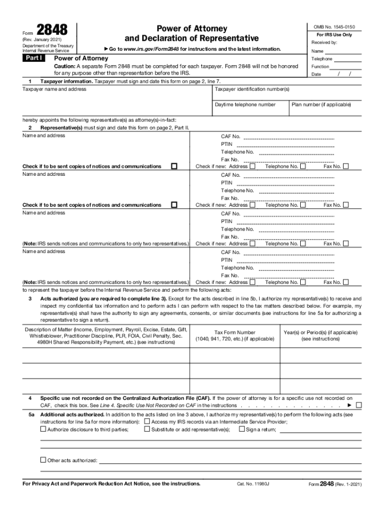 2021 2025 Form IRS 2848 Fill Online Printable Fillable Blank PdfFiller