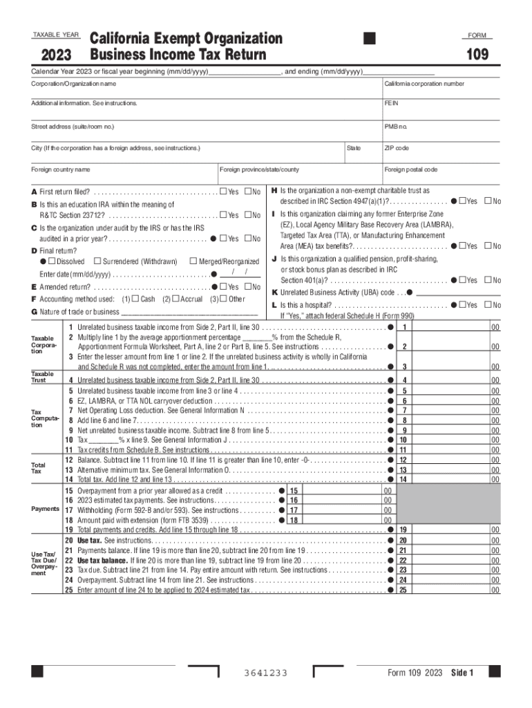 2023 2025 Form CA FTB 109 Fill Online Printable Fillable Blank PdfFiller