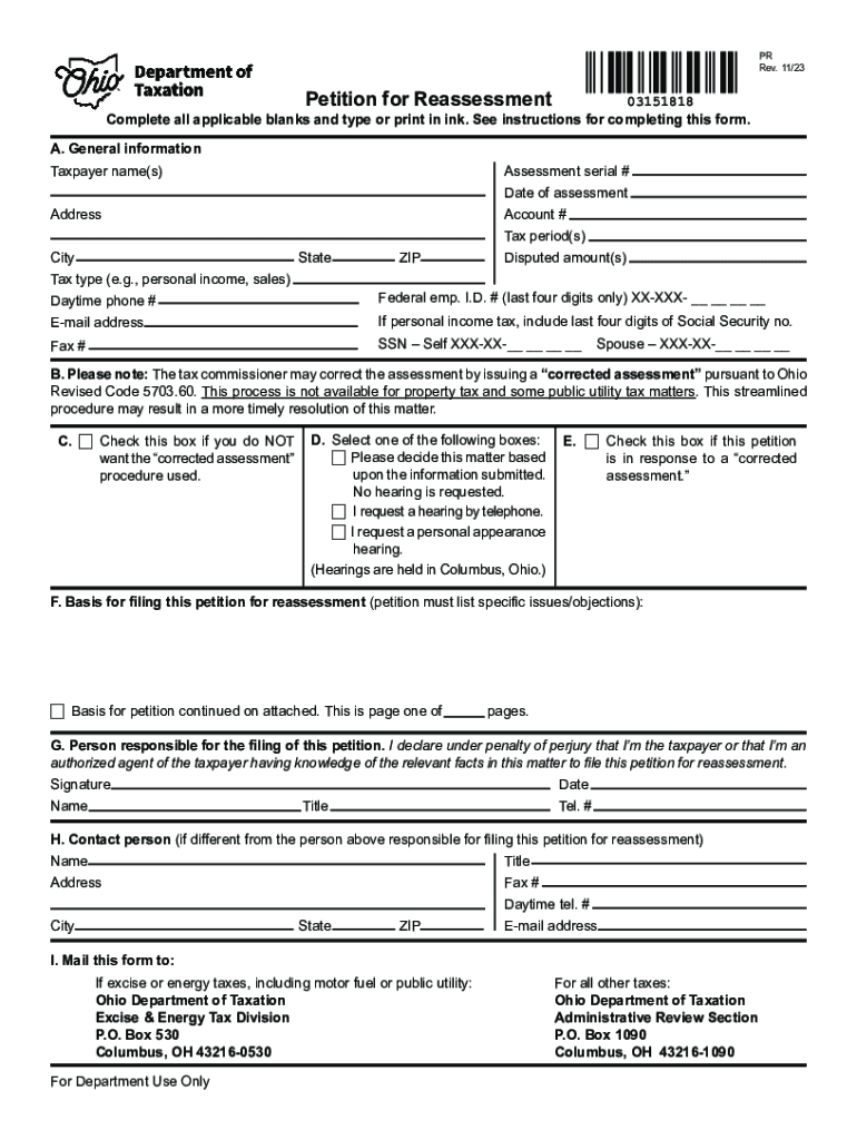 Tax Ppetition Forms Printable
