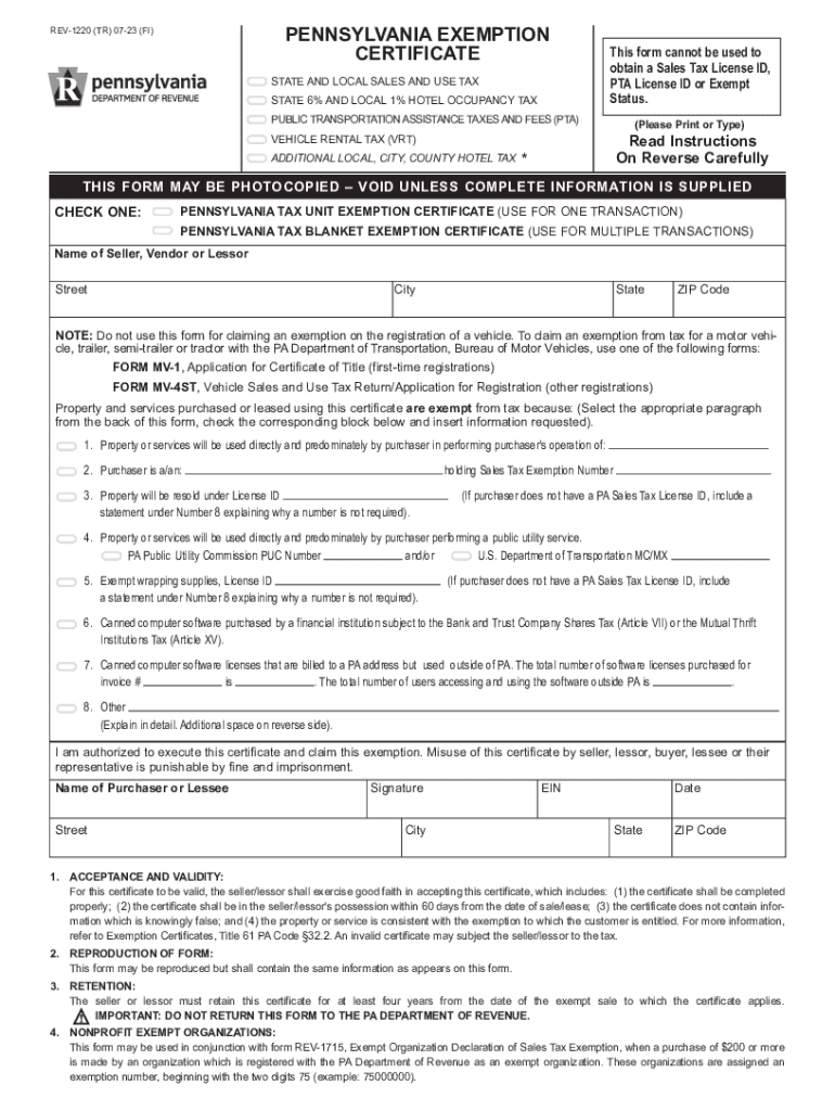 2023 2025 Form PA DoR REV 1220 AS Fill Online Printable Fillable Blank PdfFiller