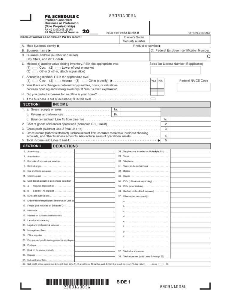 2023 2025 Form PA PA 40 C Fill Online Printable Fillable Blank PdfFiller