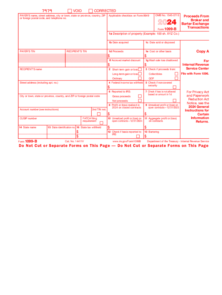 2024 Form IRS 1099 B Fill Online Printable Fillable Blank PdfFiller