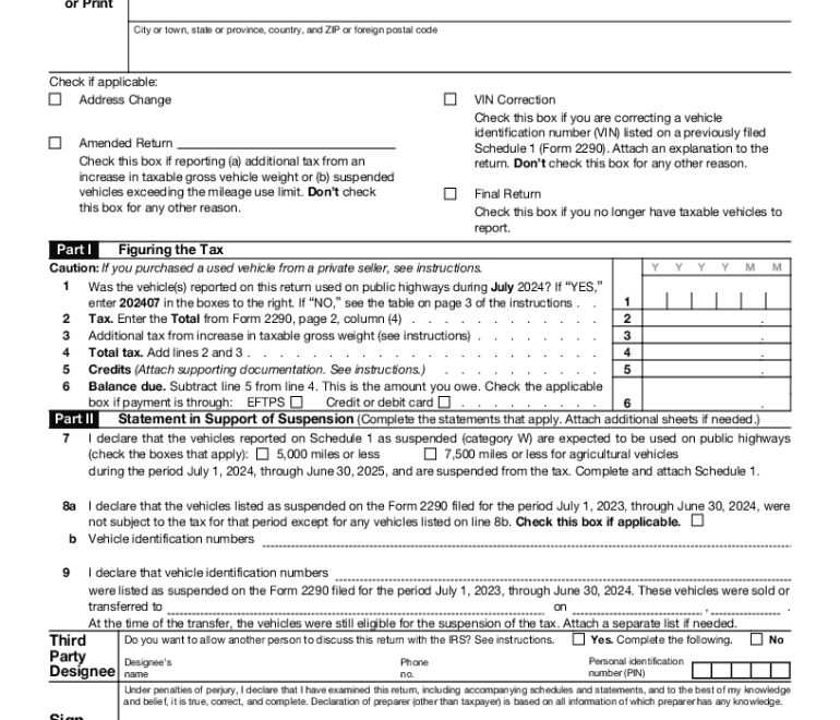 2024 Form IRS 2290 Fill Online Printable Fillable Blank PdfFiller