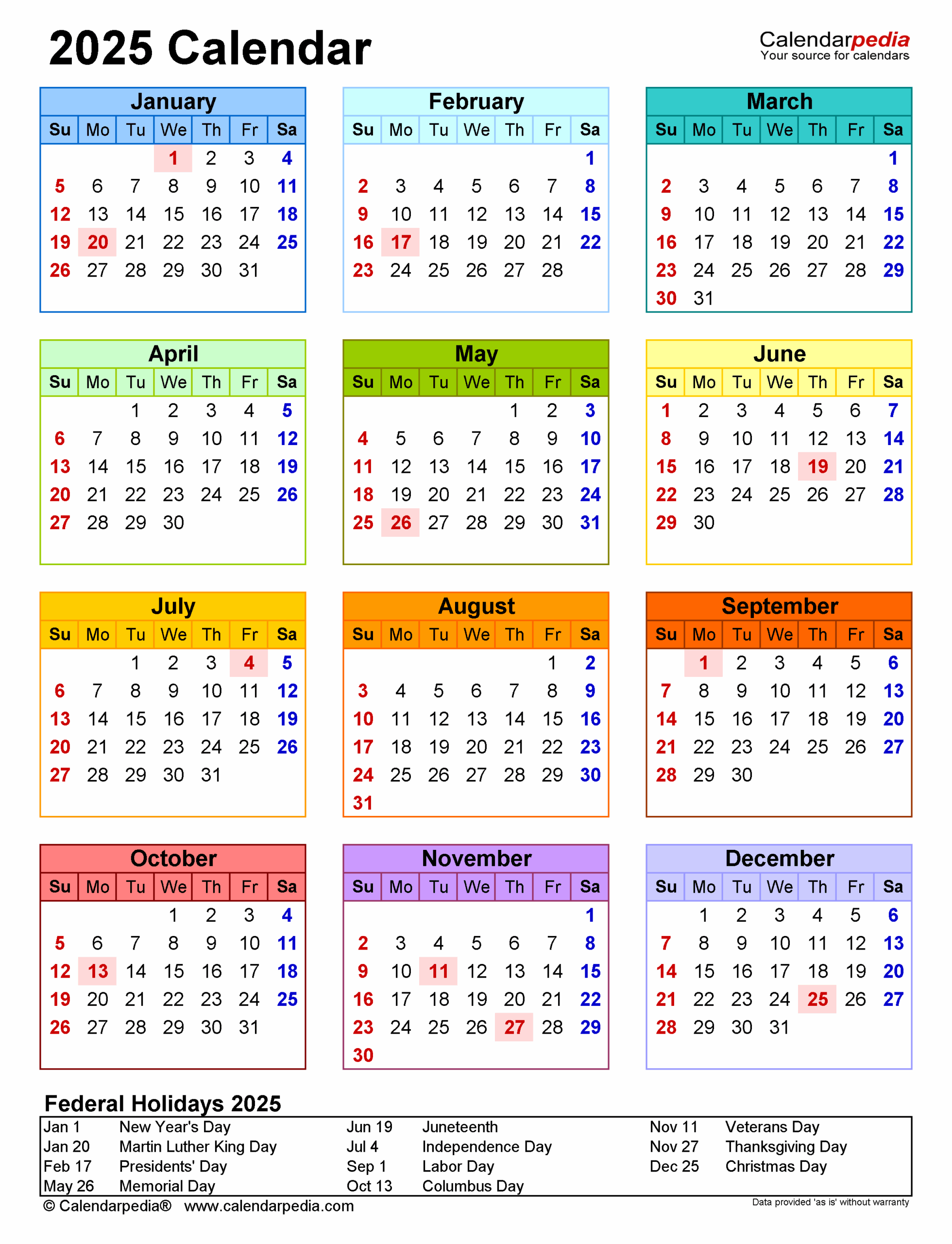 Printable 2025 Wallet Calendar