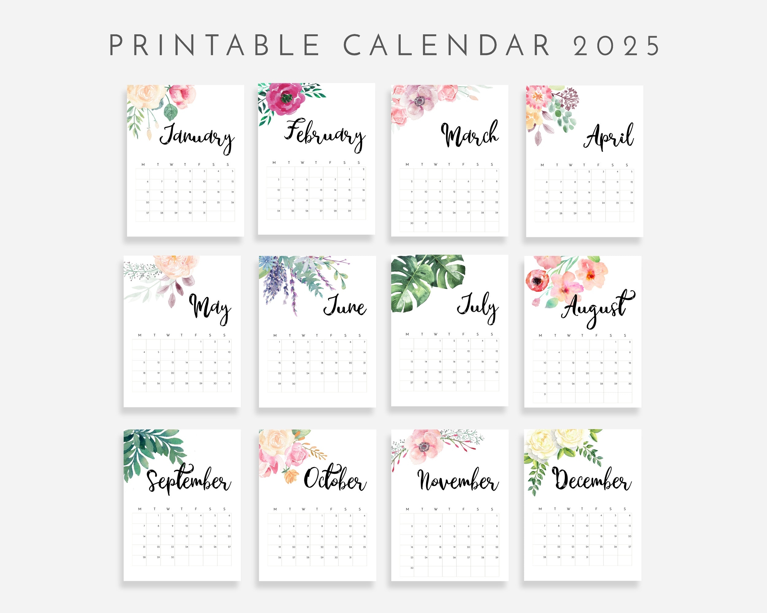 2025 Calendar Printable Etsy 2025 Calendar Printable Etsy