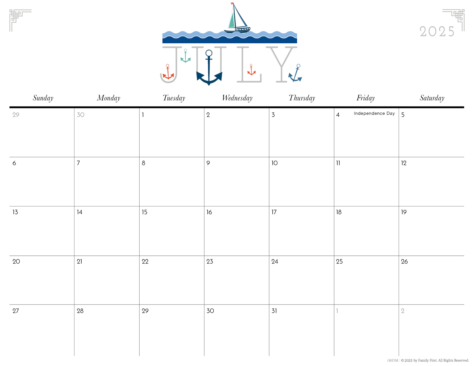 5x7 2025 Printable Calendar 5x7 2025 Printable Calendar