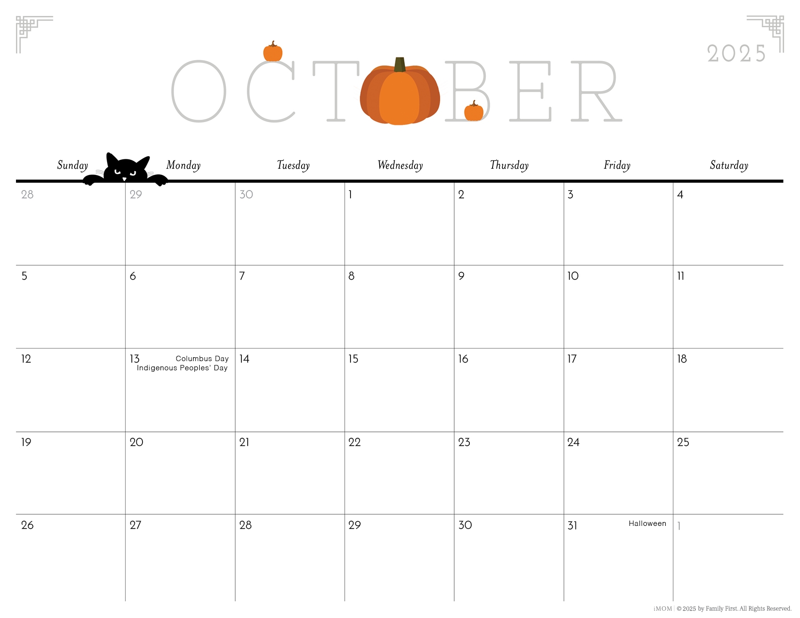Decorative 2025 Free Printable Calendar