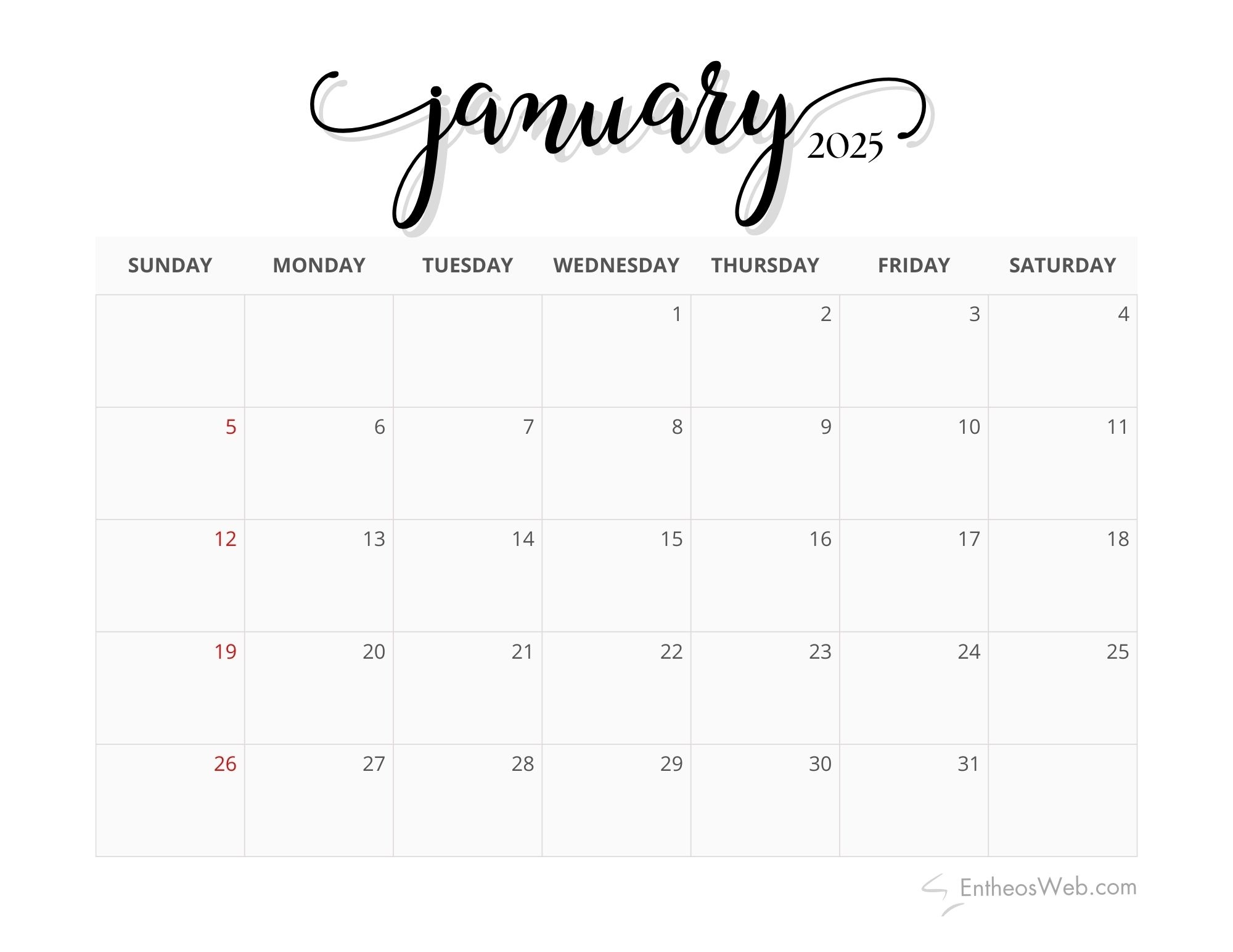 2025 Monthly Calendar Black And White EntheosWeb 2025 Monthly Calendar Black And White EntheosWeb