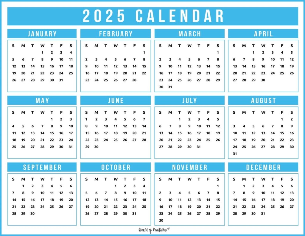 2025 Year Calendars 70 Best Printables World Of Printables 2025 Year Calendars 70 Best Printables World Of Printables