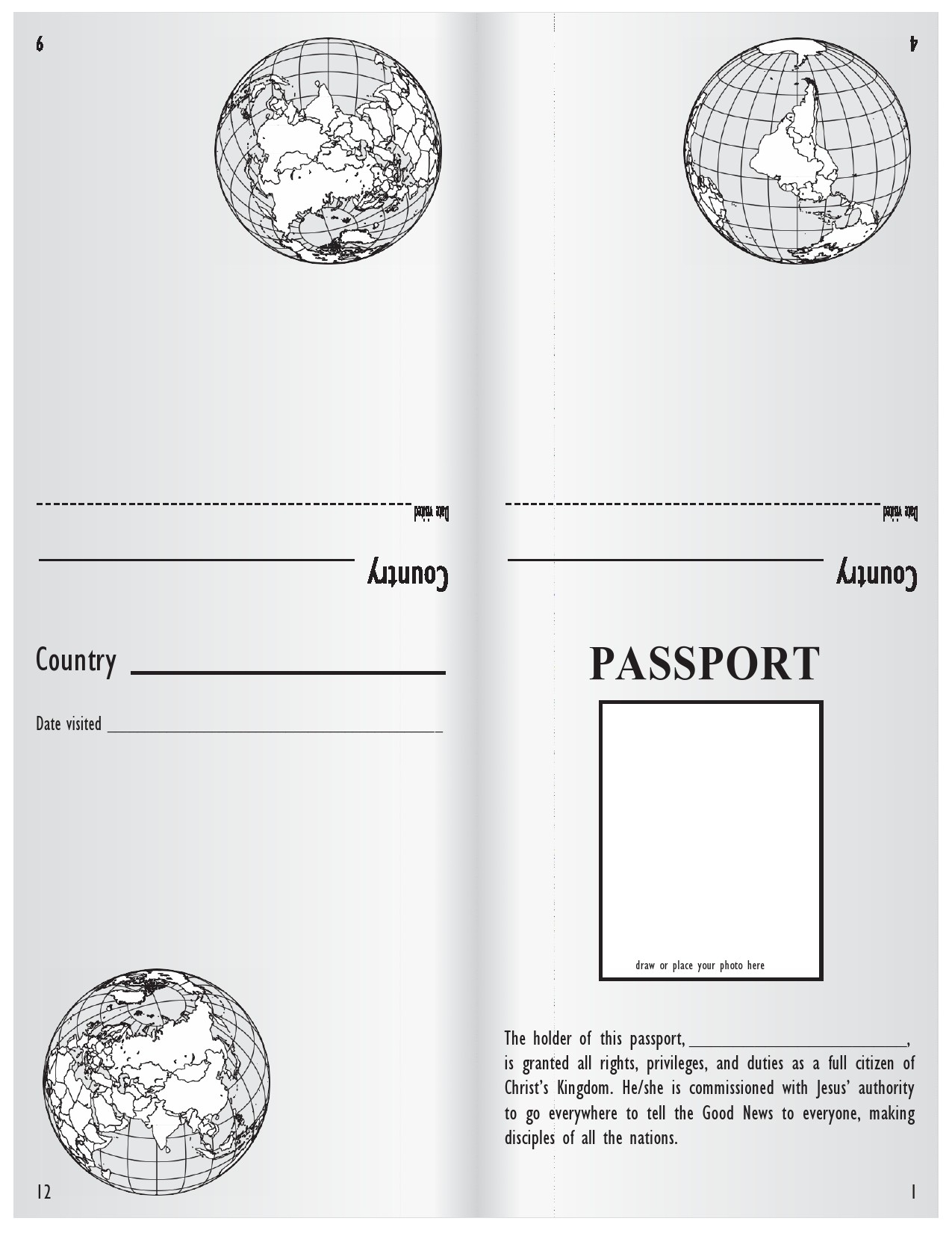 Passport Template Printable Free