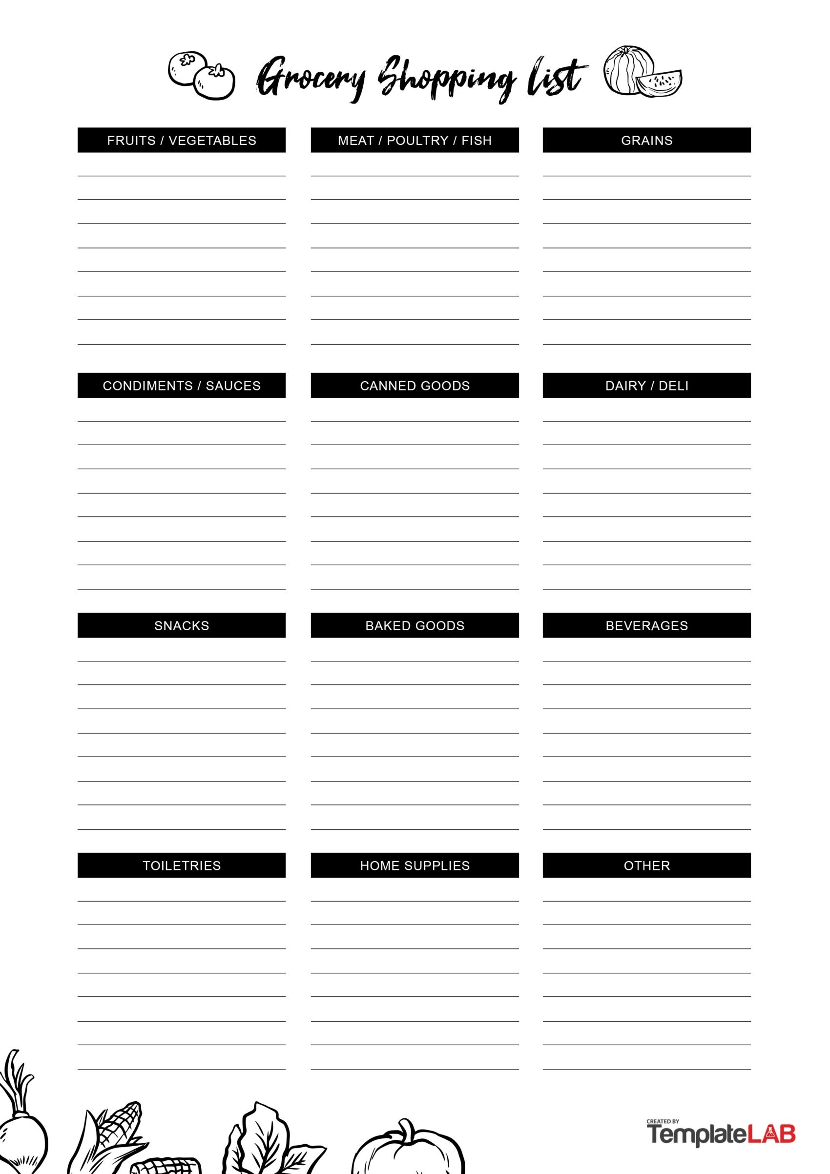 24 Printable Grocery List Templates Shopping Lists 24 Printable Grocery List Templates Shopping Lists