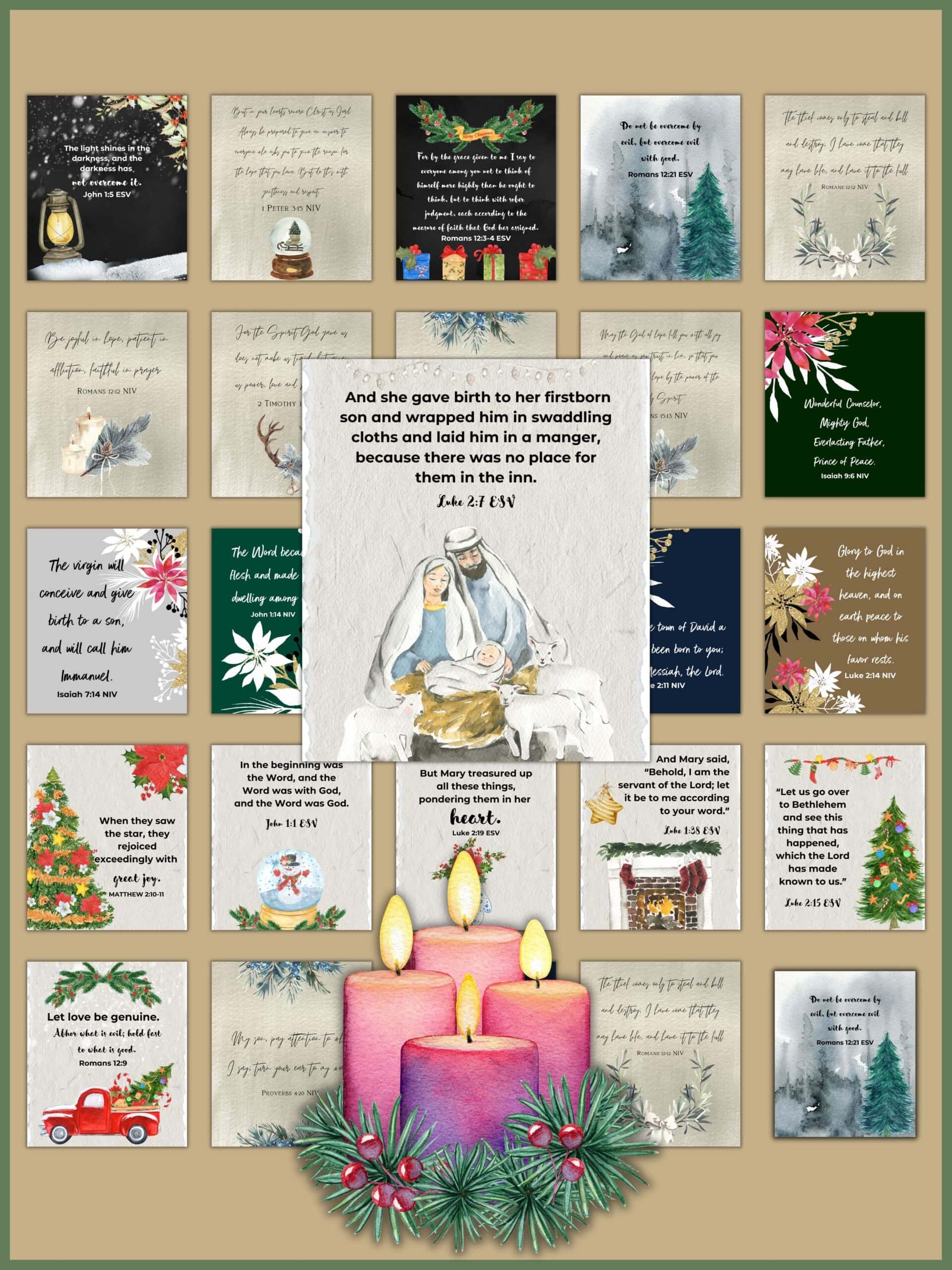 25 Advent Calendar Bible Verses With Advent Cards Healing Home 25 Advent Calendar Bible Verses With Advent Cards Healing Home