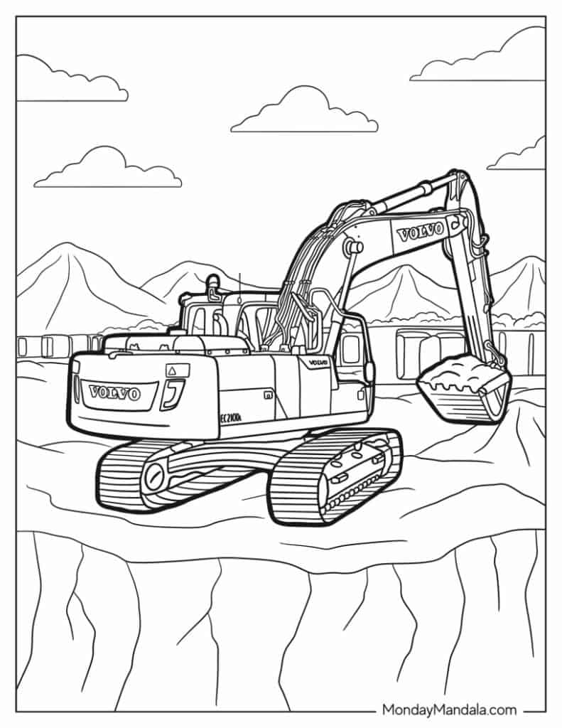 26 Excavator Coloring Pages Free PDF Printables 