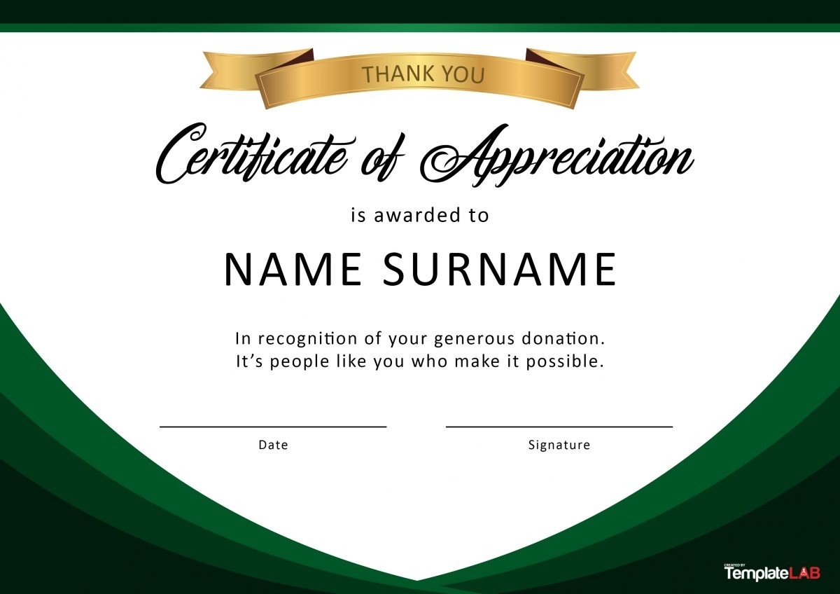 26 Free Certificate Of Appreciation Templates And Letters