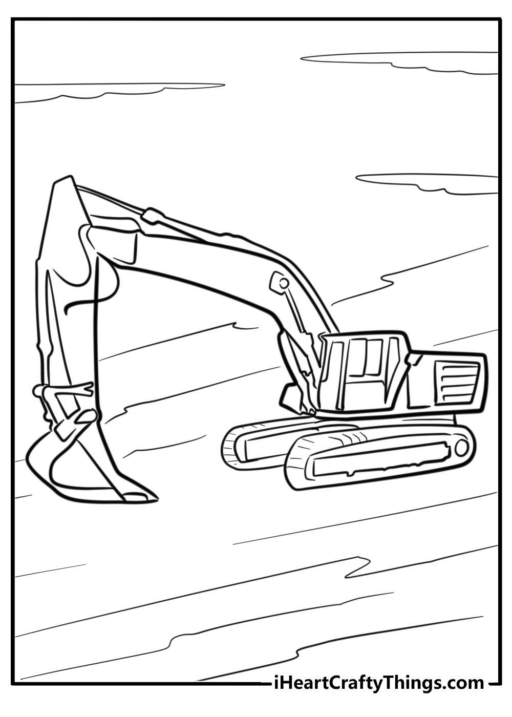 Free Printable Excavator Coloring Pages