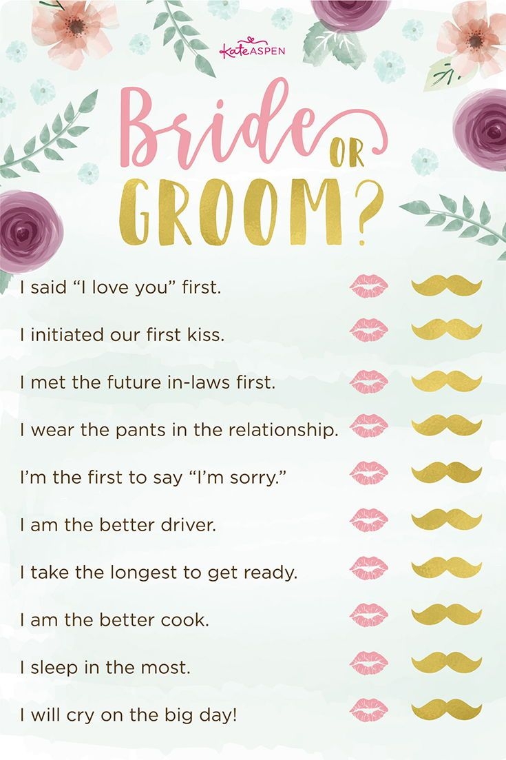 Free Bridal Shower Games Printable