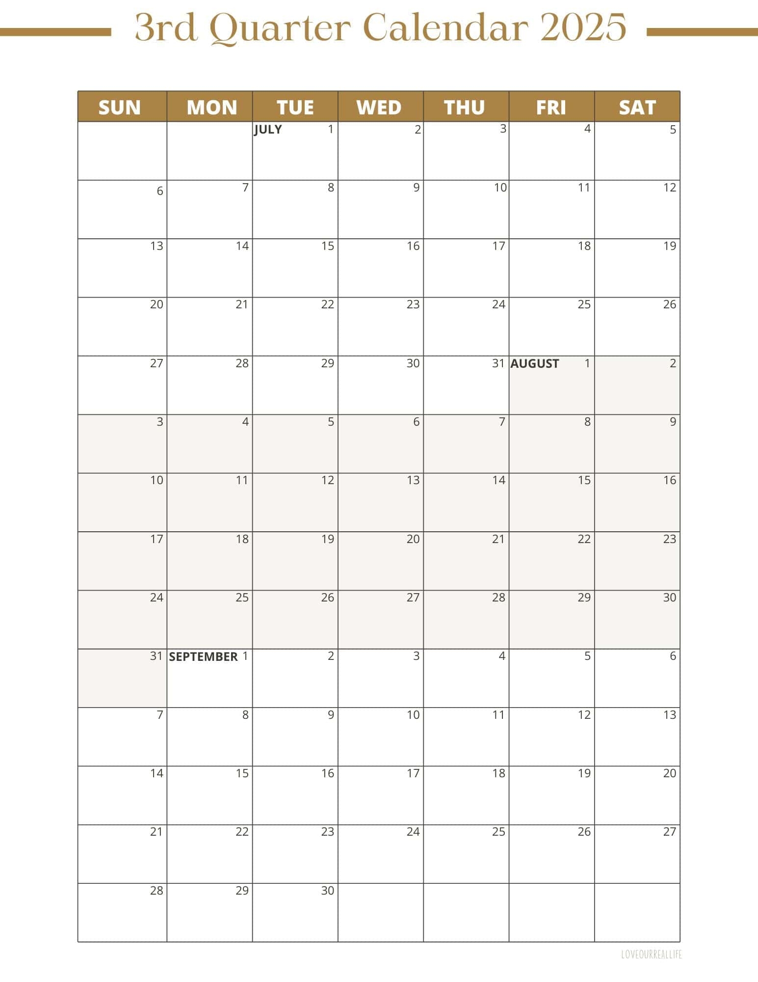 3 Month Calendar Printables 2025 And 2026 Love Our Real Life