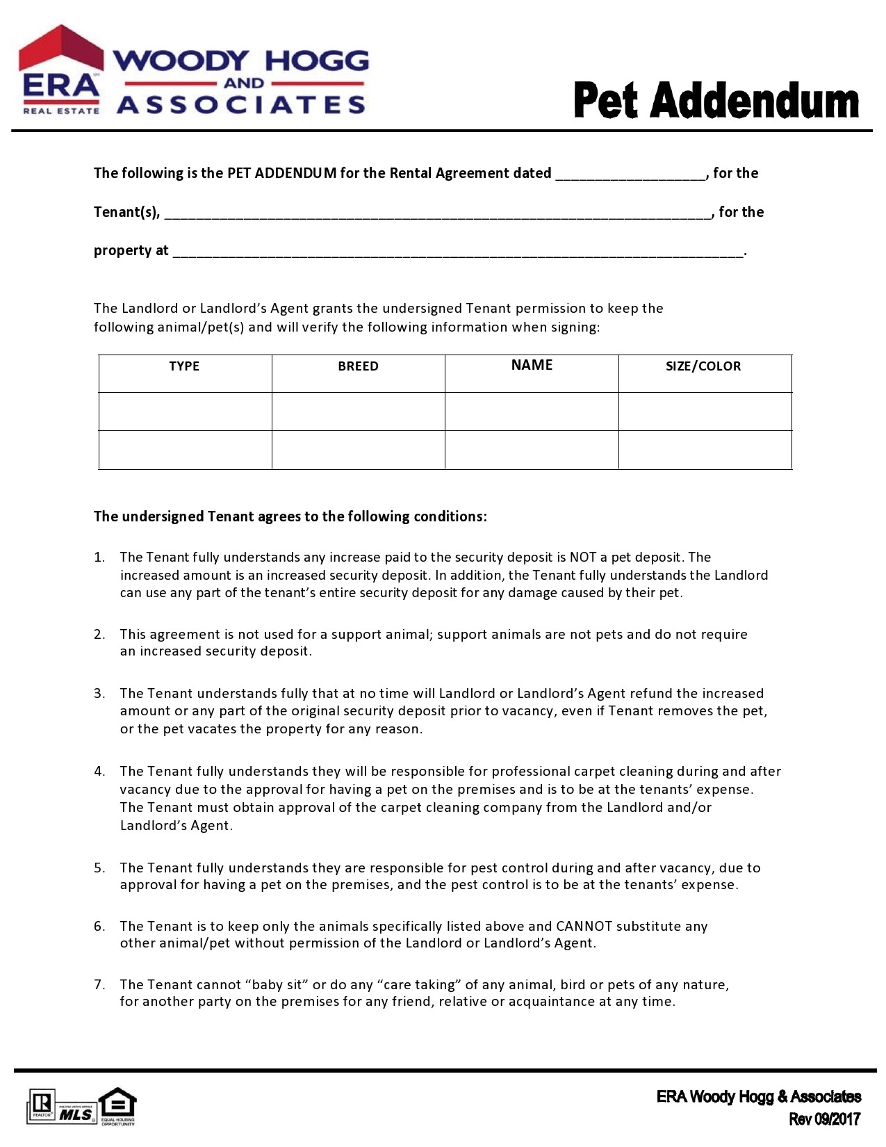 39 Free Pet Addendum Forms To Rental Agreement DOC PDF 