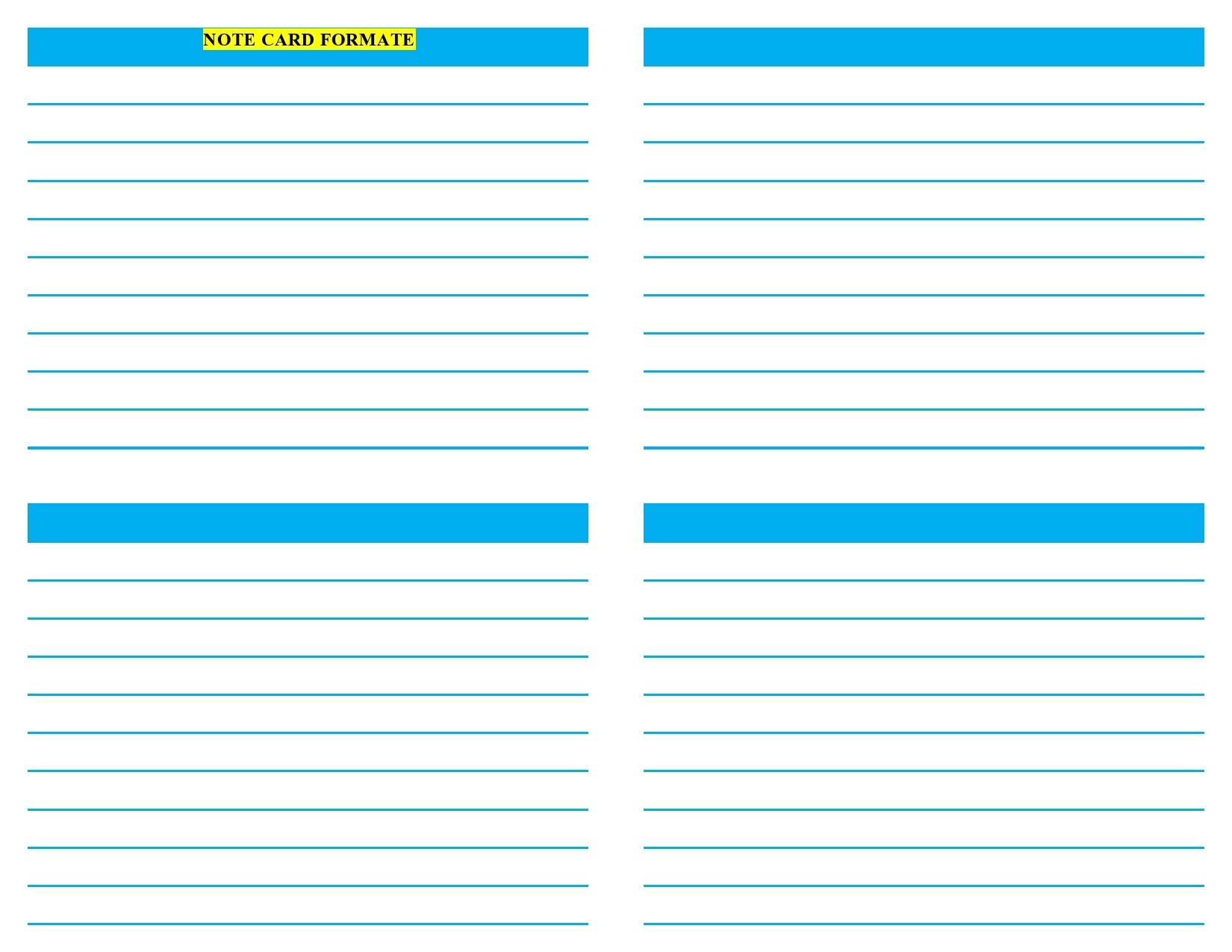 Printable Index Cards Template Printable Index Cards Template