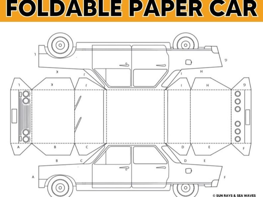 3D Foldable Paper Car Printable Download Color Cut Fold Glue Impala Car Etsy