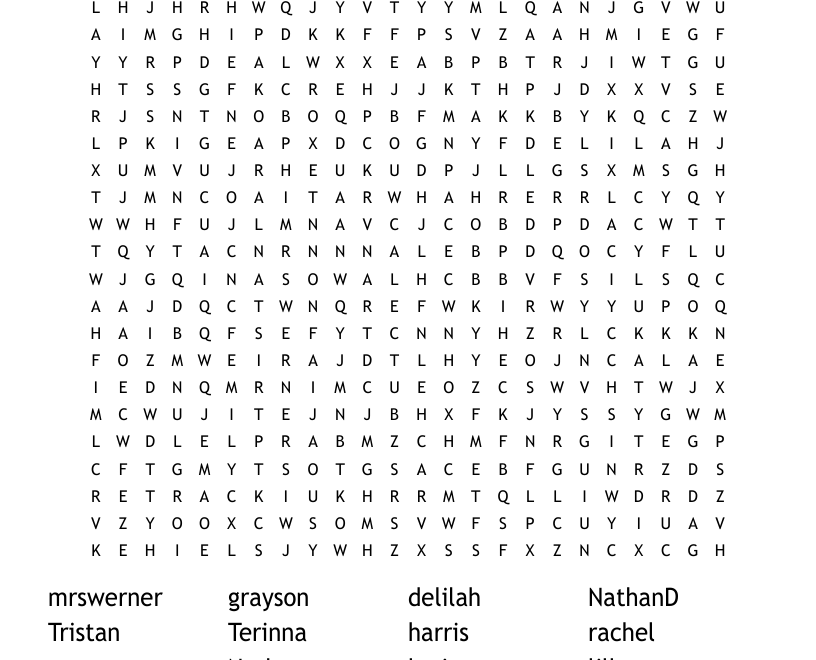 4th Grade Fun Word Search WordMint