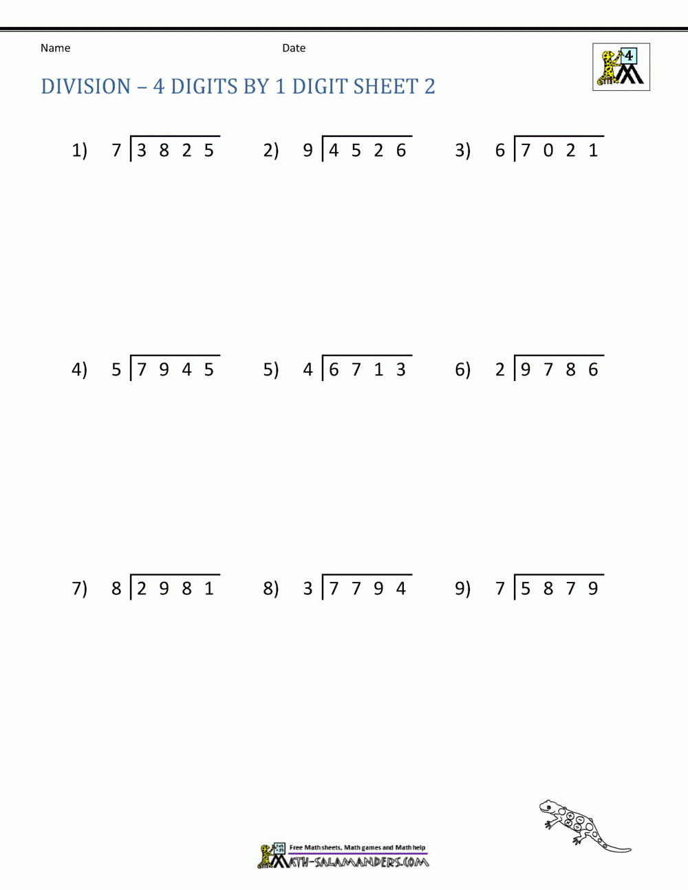 4th Grade Long Division Worksheets 4th Grade Long Division Worksheets