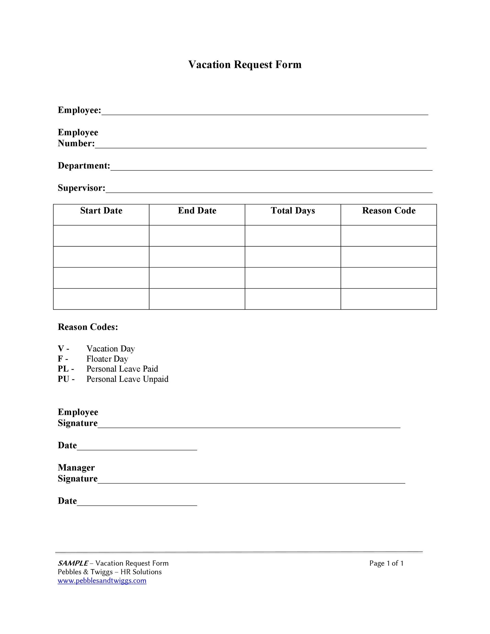 50 Professional Employee Vacation Request Forms Word TemplateLab 50 Professional Employee Vacation Request Forms Word TemplateLab