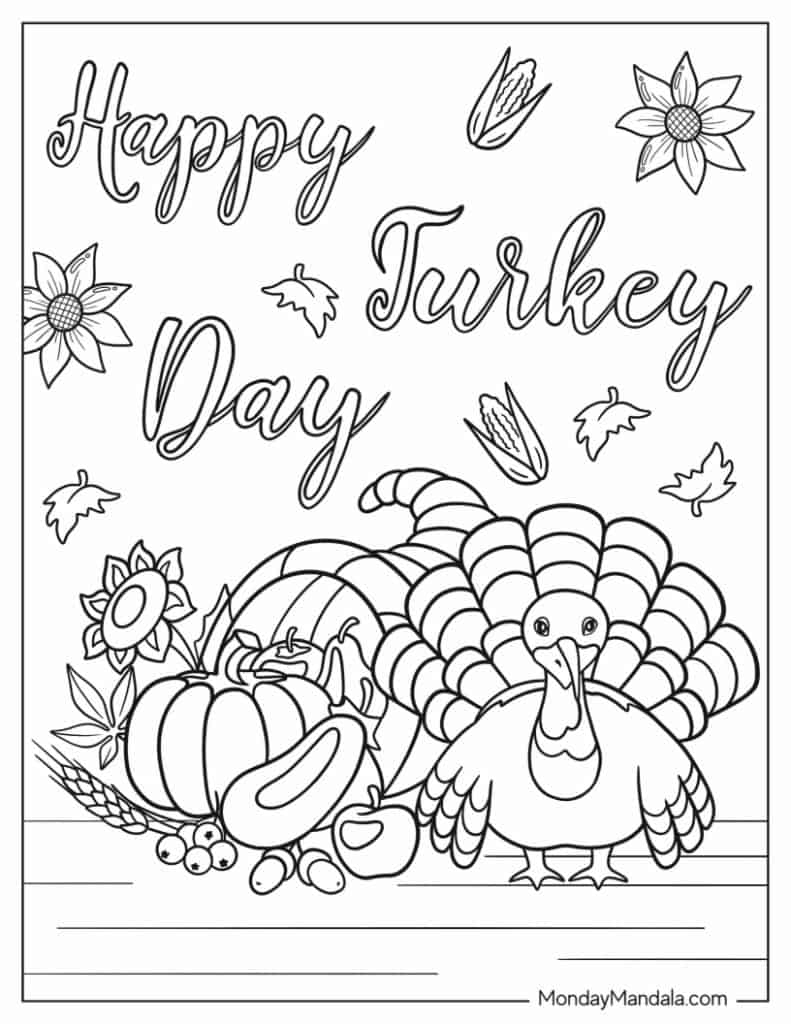 50 Thanksgiving Coloring Pages Free PDF Printables 