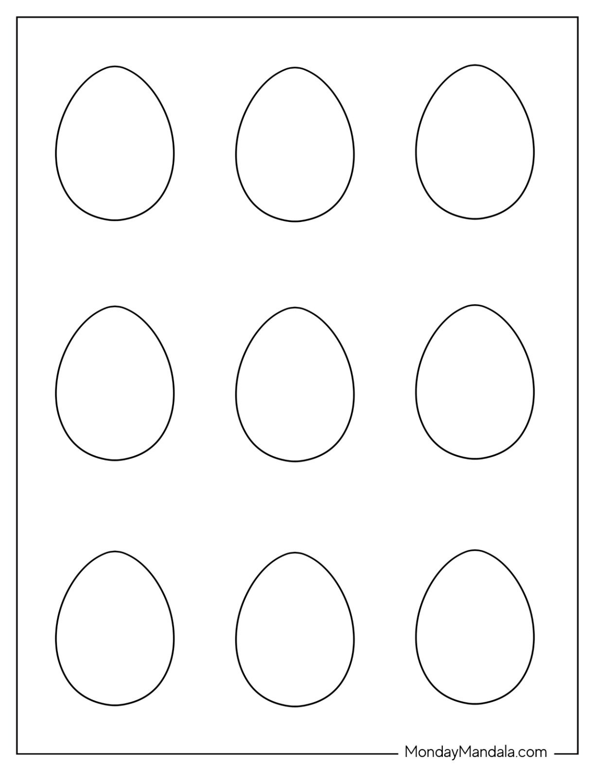 Medium Size Egg Template Printable