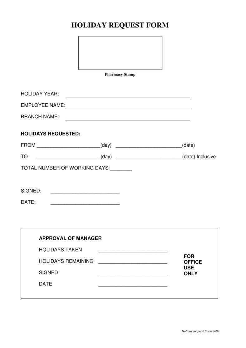 9 Holiday Request Form Templates PDF DOC 9 Holiday Request Form Templates PDF DOC