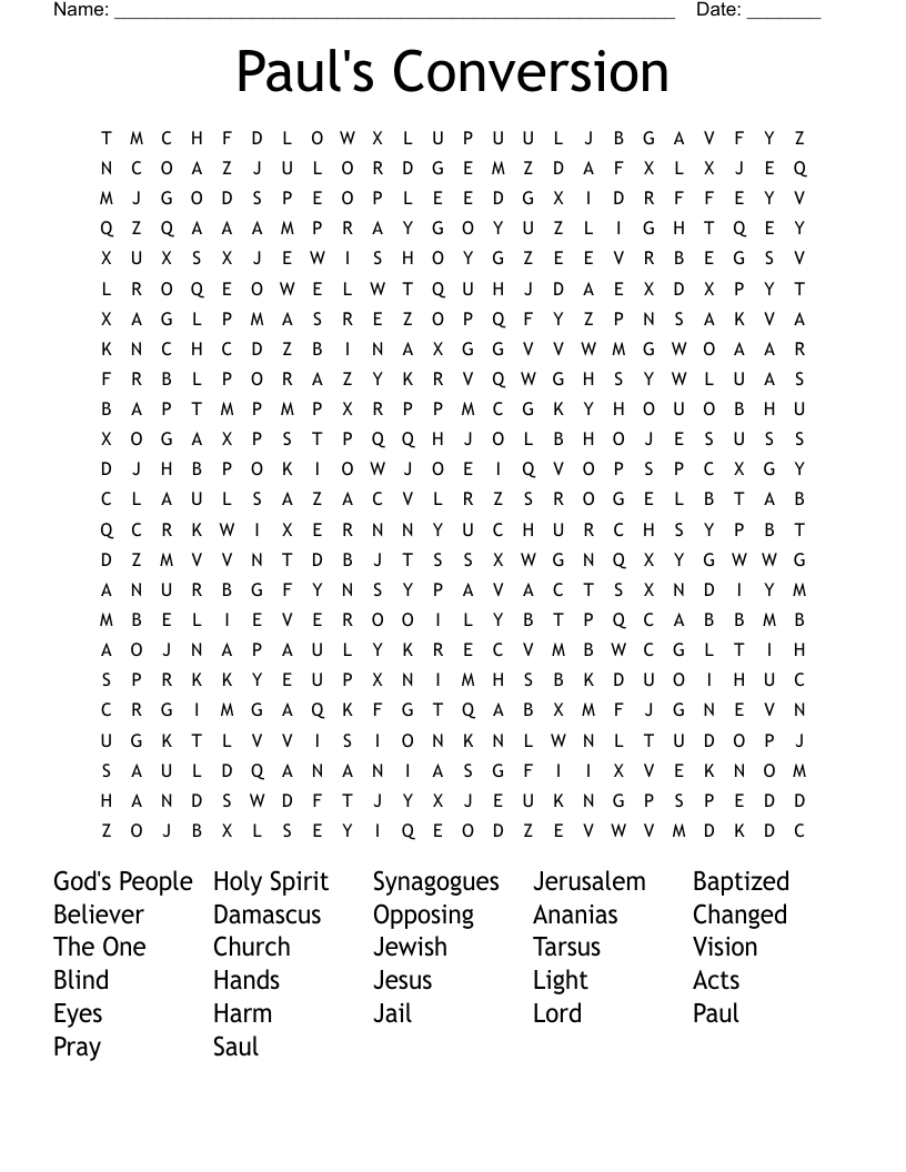 Acts 9 Word Search WordMint Acts 9 Word Search WordMint