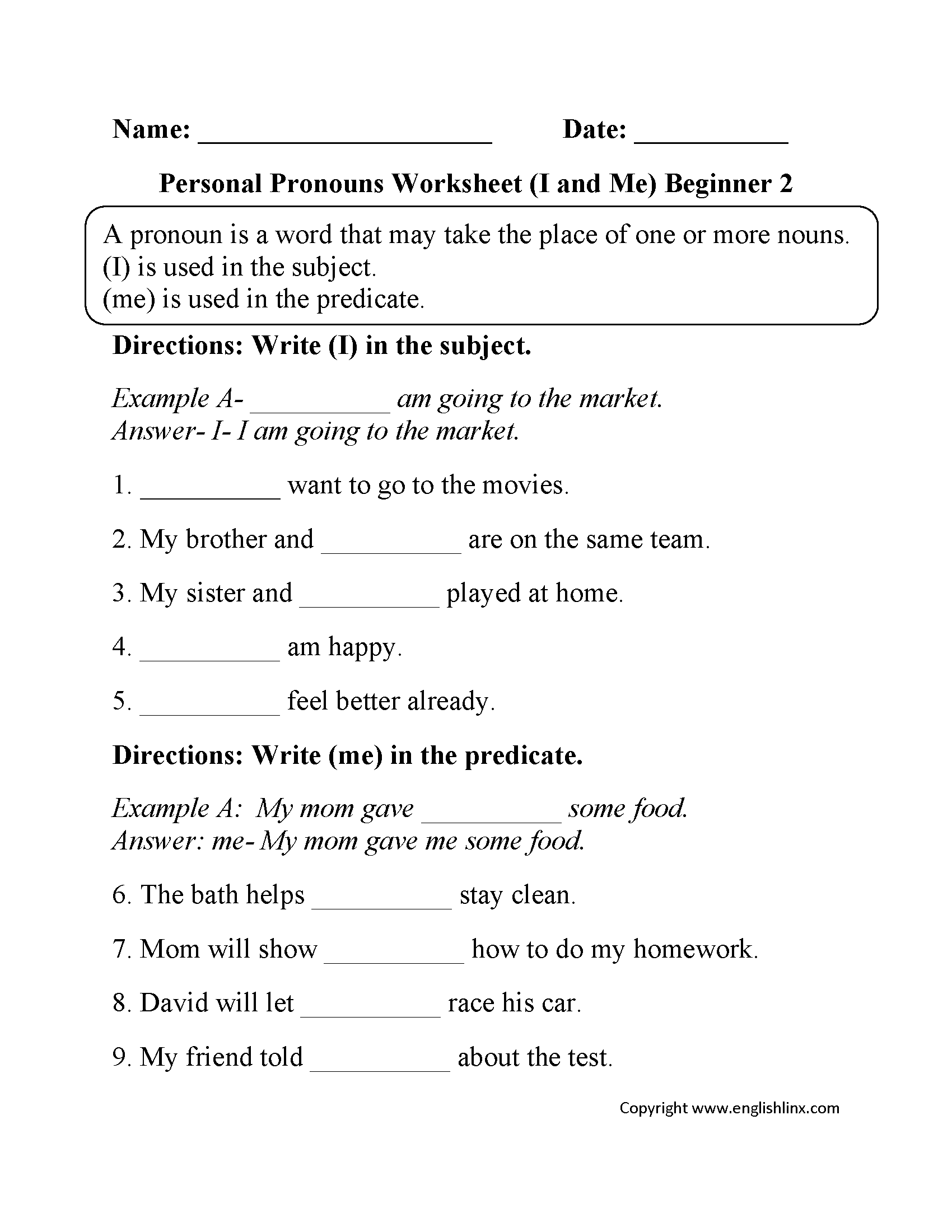 Adjectives Worksheets Personal Pronouns Worksheets Adjectives Worksheets Personal Pronouns Worksheets