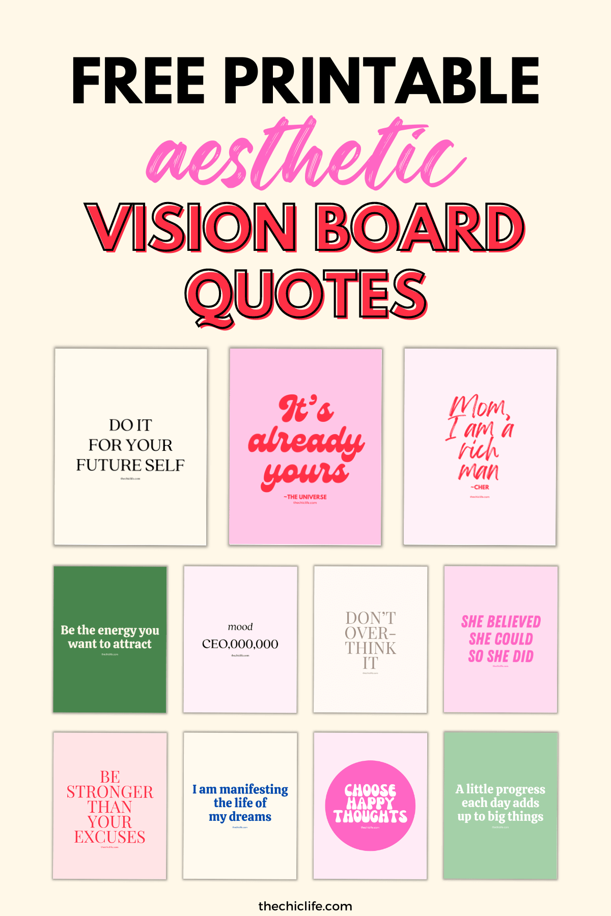 Aesthetic Vision Board Quotes 2025 Free Printable Of Beautiful Graphics The Chic Life Aesthetic Vision Board Quotes 2025 Free Printable Of Beautiful Graphics The Chic Life