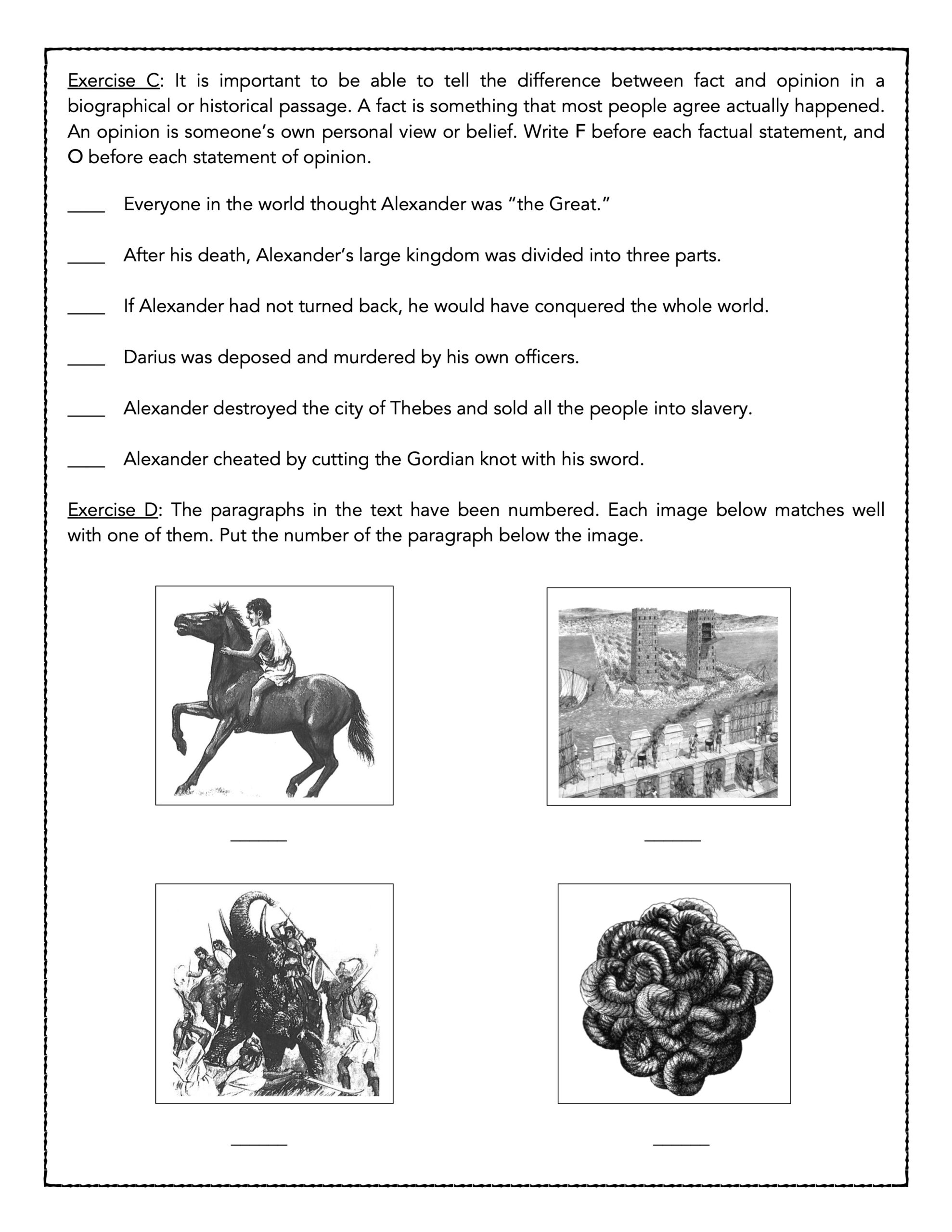 Alexander The Great Printable Worksheets