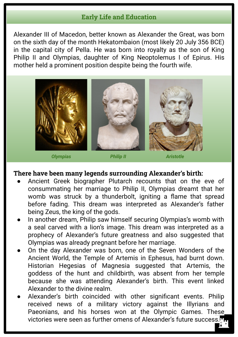 Alexander The Great Life Conquest Death History Worksheets