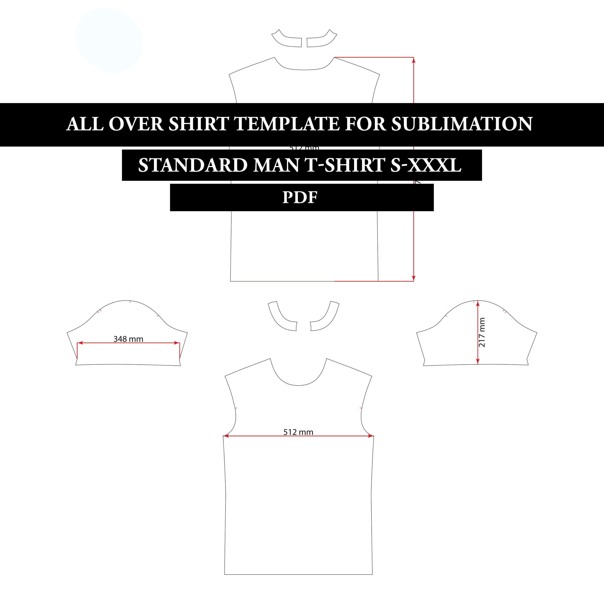 All Over Man Standard T shirt Template PDF Sewing Pattern For Sublimation Pdf Cut Files BLANK Template Instant Download Etsy