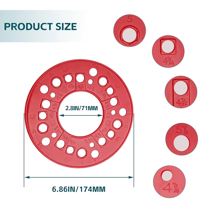 Amazon AOQIVIS Wheel Bolt Pattern Measuring Tool Trailer Axle Bolt Circle Template 5 Lug Bolt Pattern Template For Lug Bolt Pattern Measuring Red 2 Pack Automotive